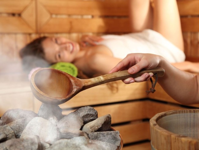 Sauna in der Pension Tirol in Nauders